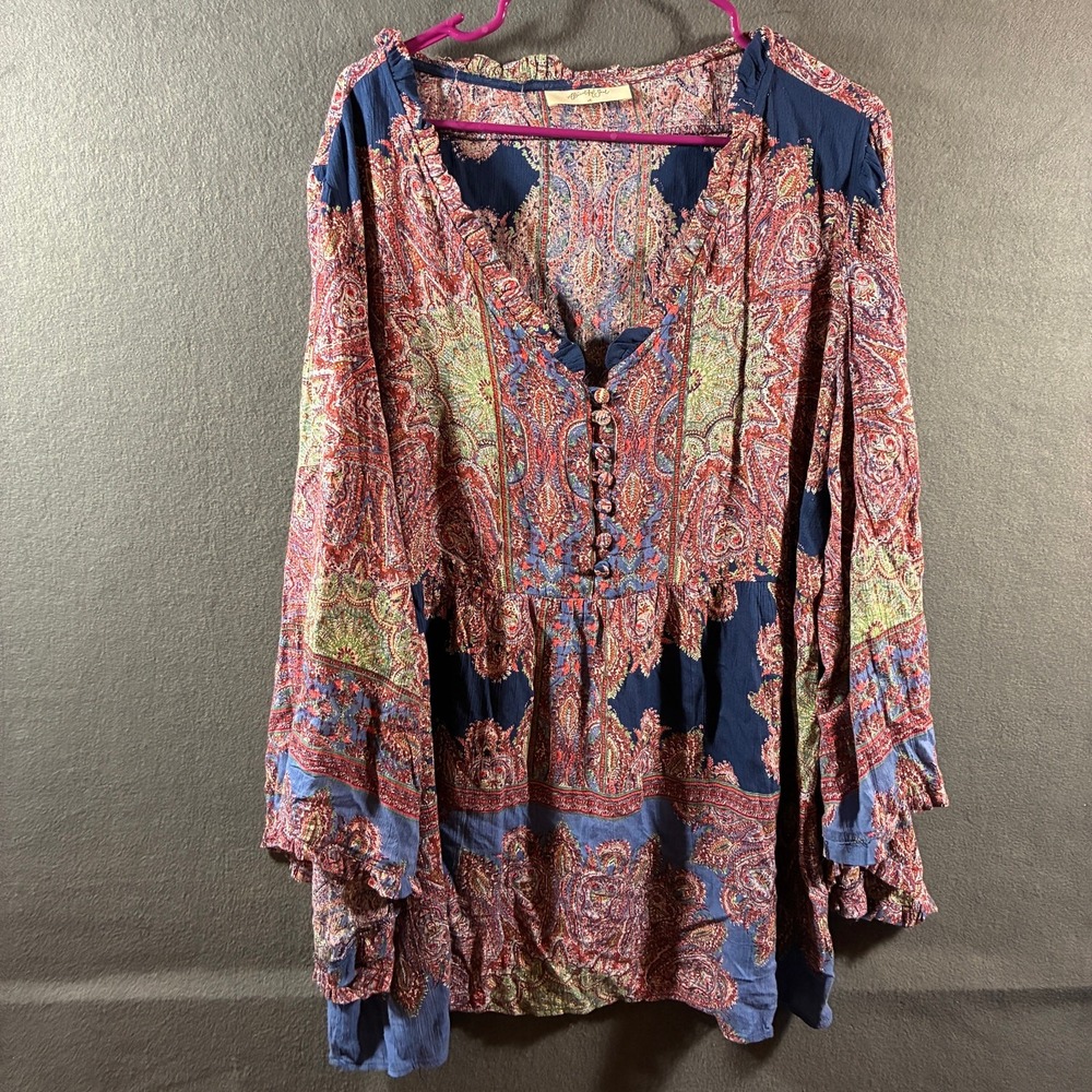 arula women peasant top a 1X boho flutter fairy cottagecore hippie